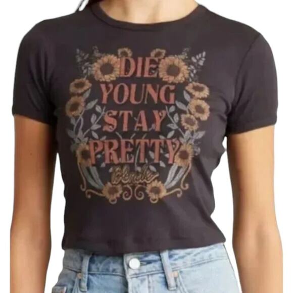 The Vinyl Icons Blondie Die Young Stay Pretty Graphic T-shirt Size XS NWOT - Picture 1 of 7